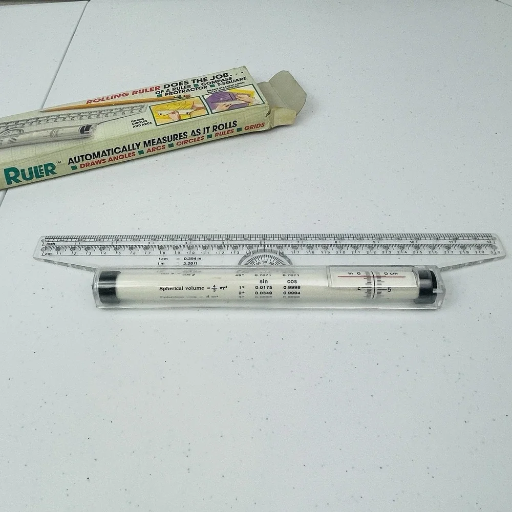 Vtg Rolling Ruler All Purpose 5 in 1 for Artist Students Drafting As Seen on TV